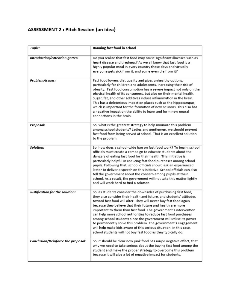 Pitching ELC 590 | PDF | Fast Food | Obesity