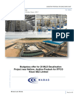 Budgetory Offer 20 MLD Desalination Plant
