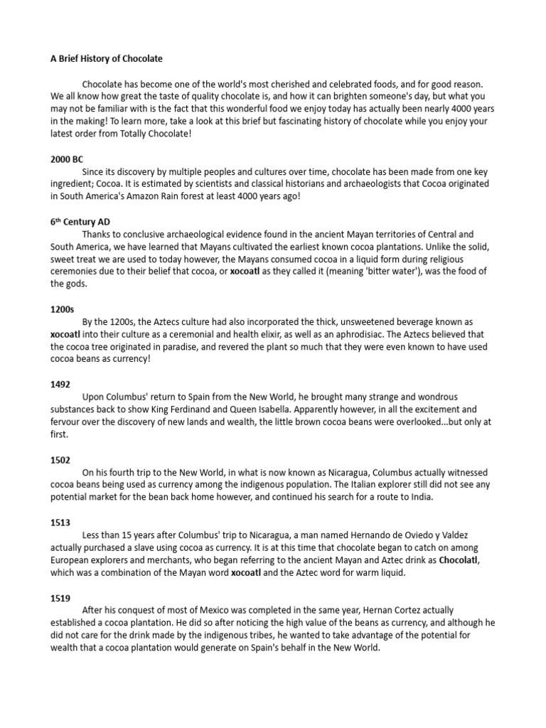 The History Of Chocolate Shawn Bailey