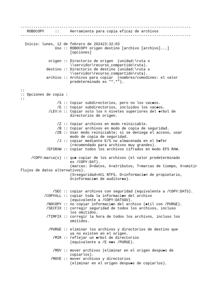 Robocopy pdf archivo de computadora gesti n de datos