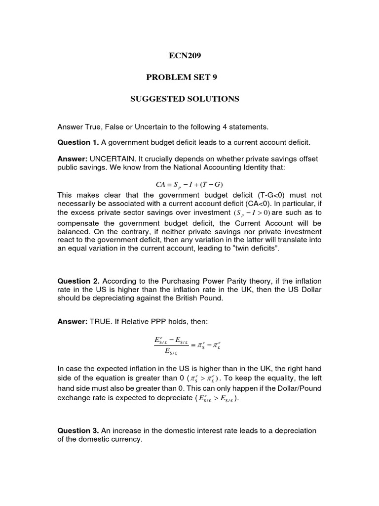 Economic Impacts of Budget Deficits and Exchange Rates | PDF ...