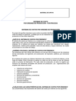 MATERIAL DE APOYO 3 - SISTEMAS DE COSTO POR ORDENES DE PRODUCCIÓN - POR PROCESOS