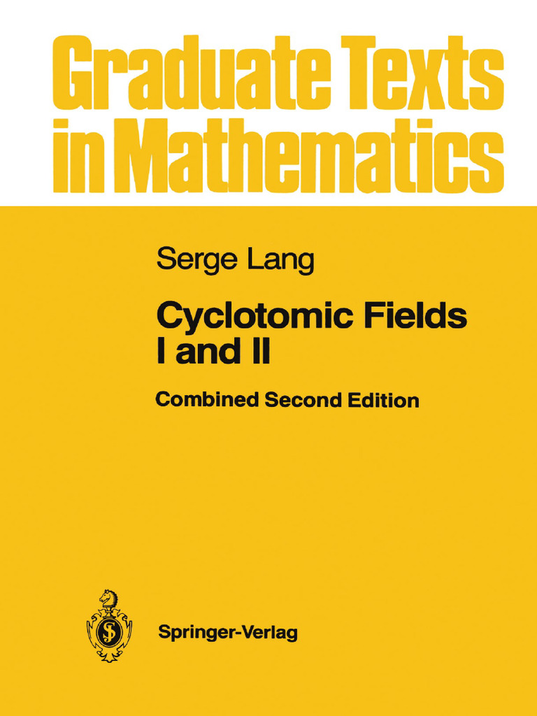 Cyclotomic fields i and ii serge lang pdf field mathematics