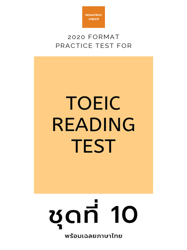 Test File New TOEIC 2020 Test 10 With Tha Answer 2 | PDF