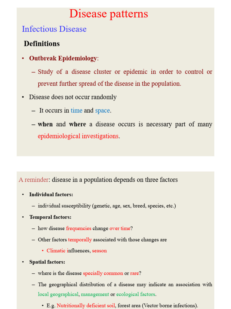 Disease Patterns and Epidemic Trends | PDF | Epidemiology | Infection