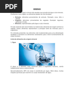 Alimentos de Origem Mineral | PDF | Alimentos | Minerais