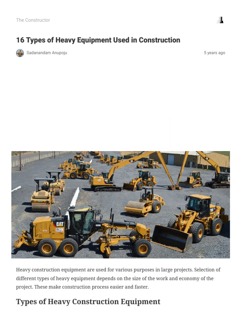 EXAMPLES OF CONSTRUCTION EQUIPMENT intelligence overview