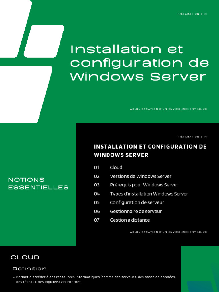 Installation et configuration de Windows Server | PDF | Cloud computing ...