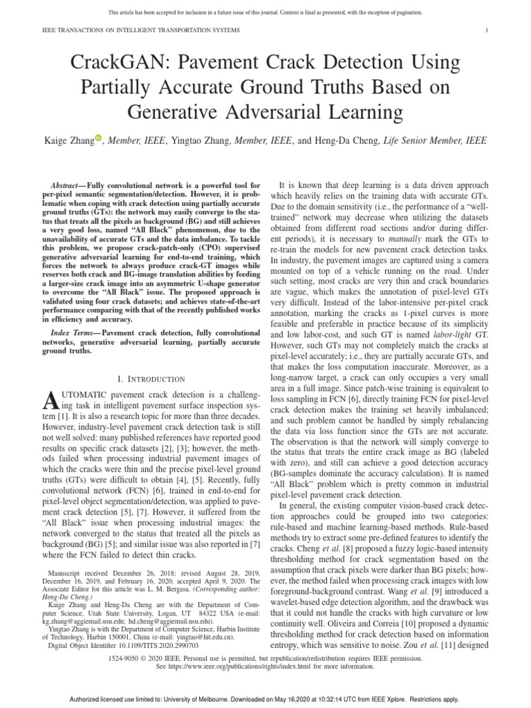 Pavement Crack Detection with CrackGAN | PDF | Image Segmentation ...
