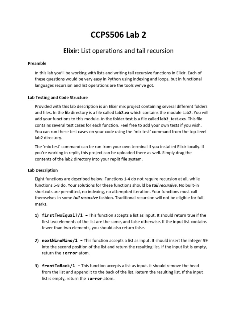 Ccps506 Lab2 Elixir | PDF | Function (Mathematics) | Computer Science