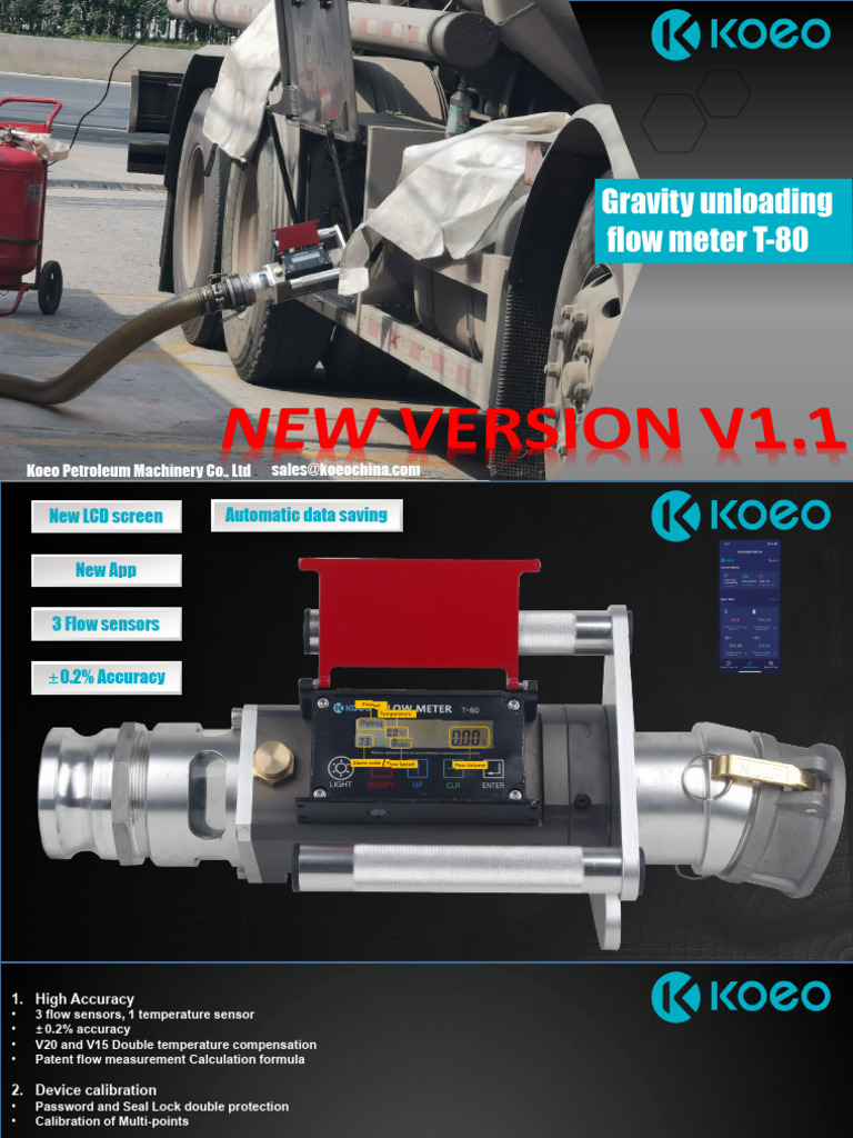 T-80 Fuel Flow Meter Features | PDF | Flow Measurement | Mobile App