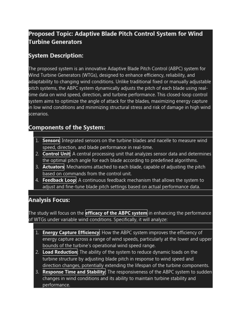 Adaptive Blade Pitch Control for Wind Turbines | PDF | Wind Power | Turbine