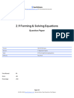 2.9 Forming & Solving Equations: Question Paper