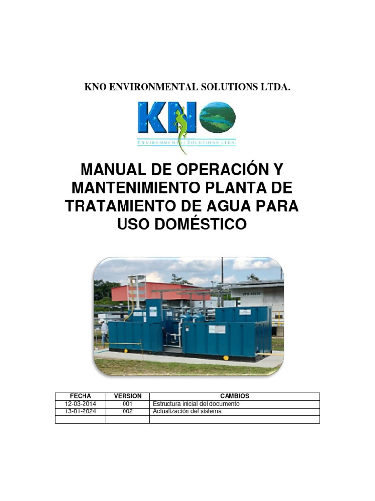 Go-M-01 Manual de Operación y Mantenimiento Ptaud | PDF | Agua ...