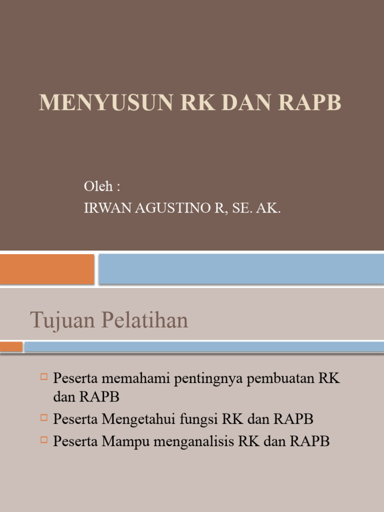 Menyusun RK Dan Rapb | PDF | Pengelolaan Keuangan & Uang