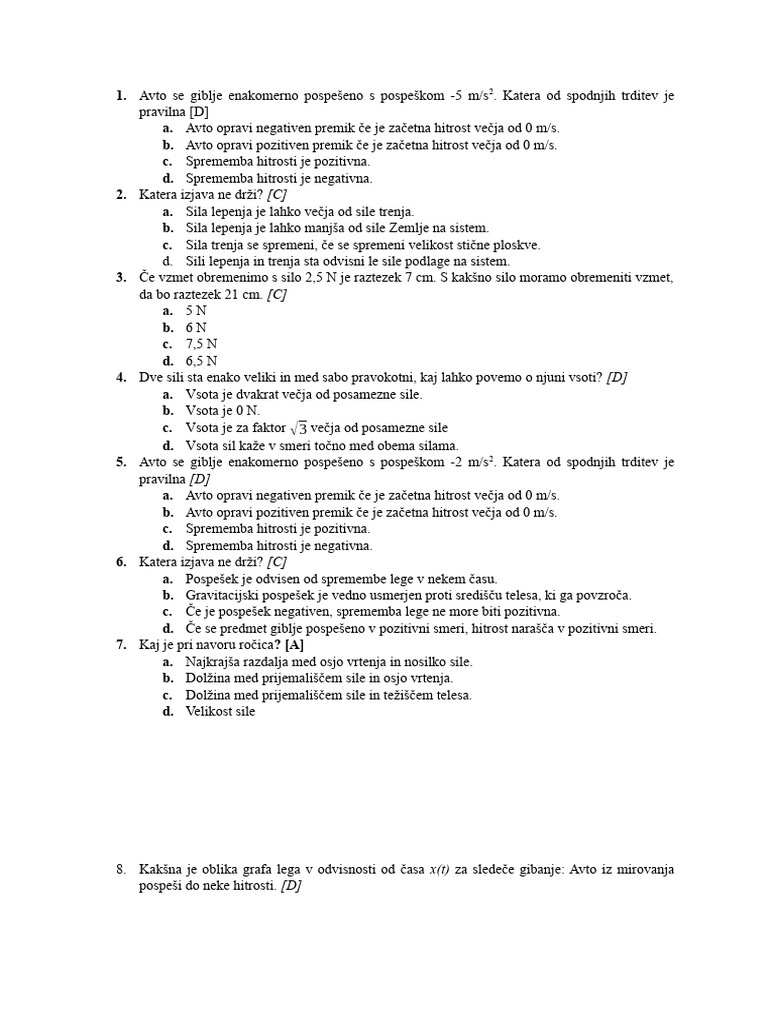 Preverjanje Pred 2 Testom | PDF
