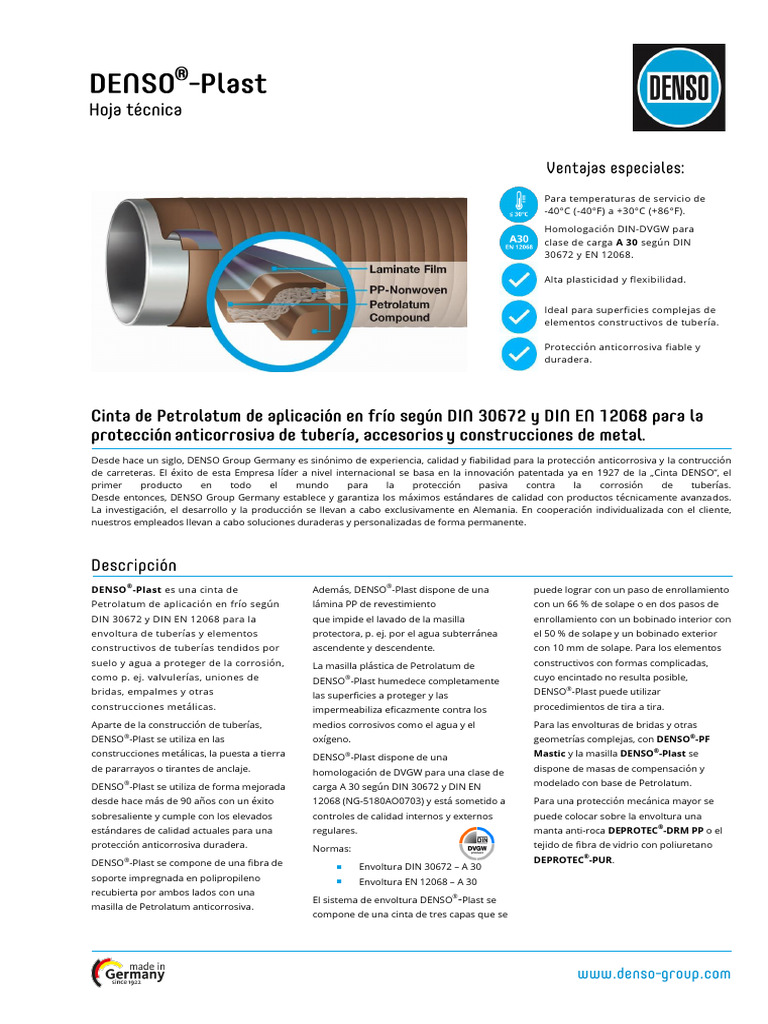 DENSO R - Plast Hoja Tecnica PR00133784 | PDF | Materiales
