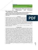 The Impact of Entrepreneurial Education Initiatives On Academic Performance and Economic Development in Uganda