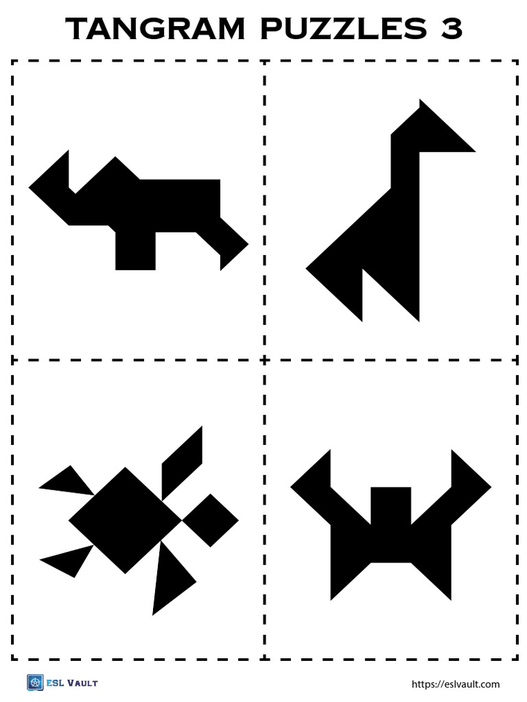 Tangram Animals Puzzle Guide | PDF