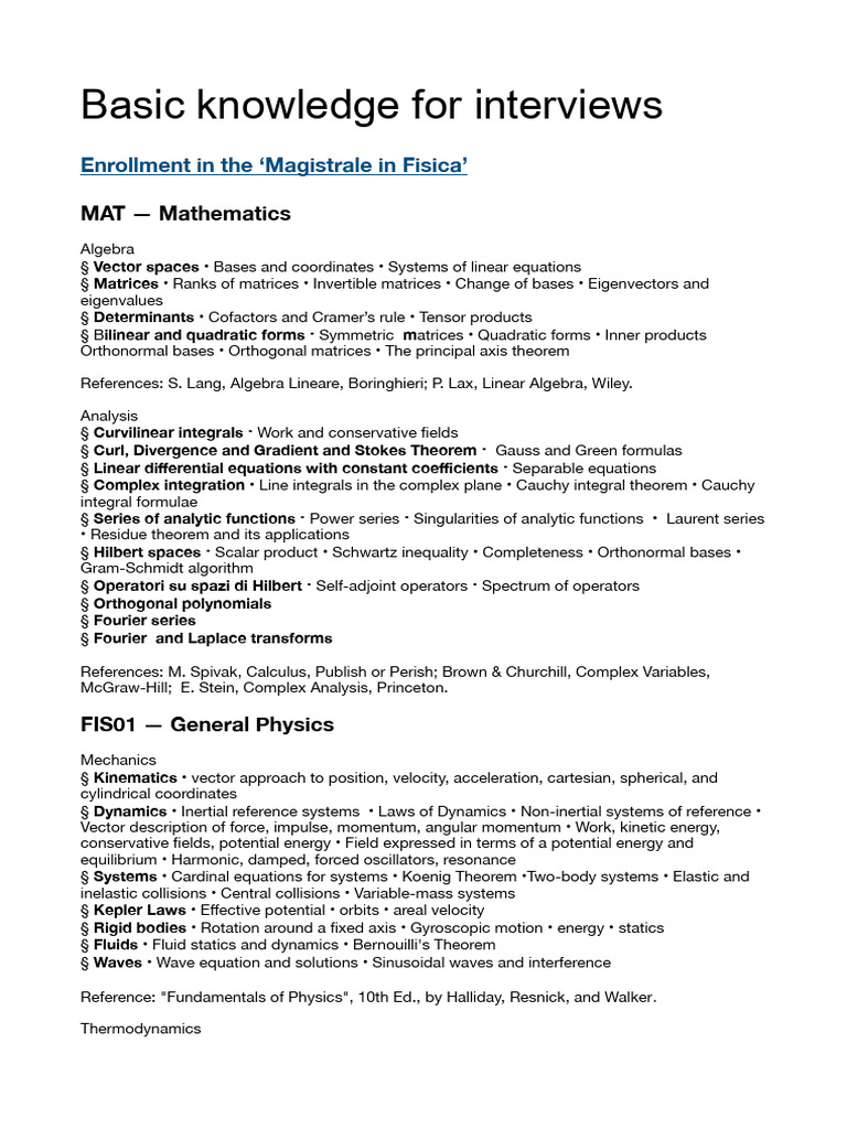 Essential Physics and Mathematics Concepts | PDF | Quantum Mechanics ...
