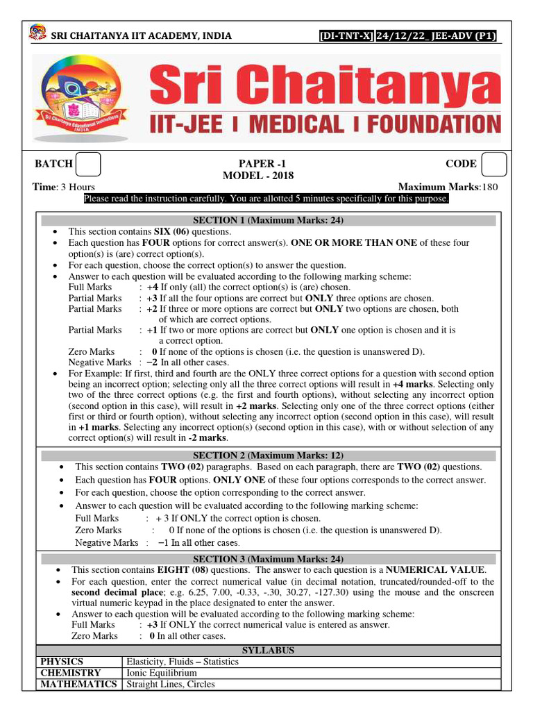 JEE Advanced Physics Practice Paper 2022 | PDF | Acid | Circle