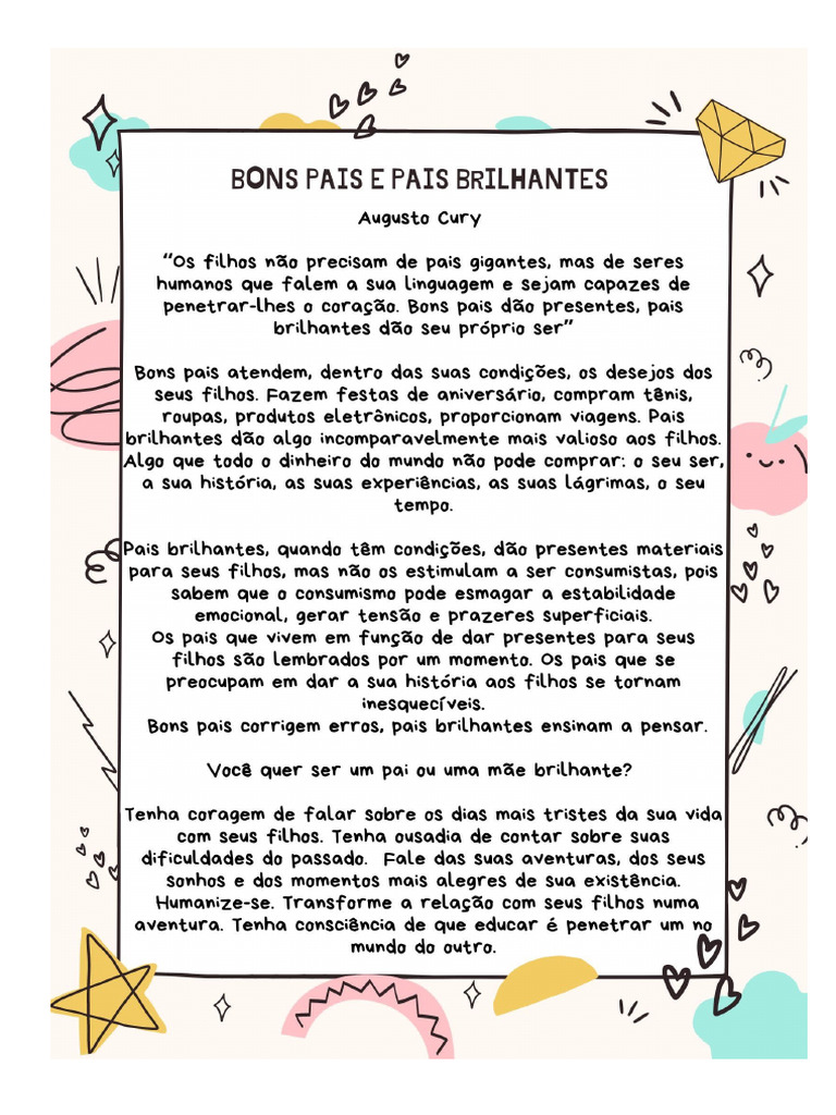 Mensagem Pais Brilhantes | PDF