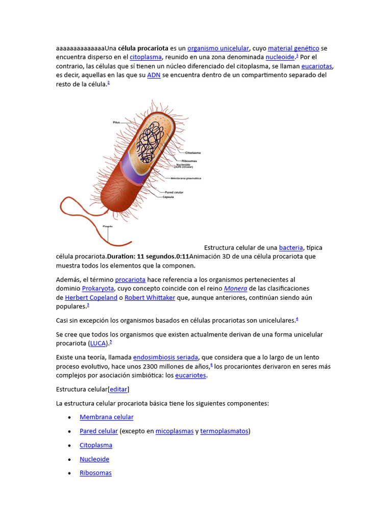 Estructura y Metabolismo de Células Procariotas | PDF | Procariota ...