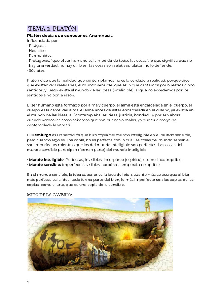 Teoria Platón | PDF | Platón | Alma