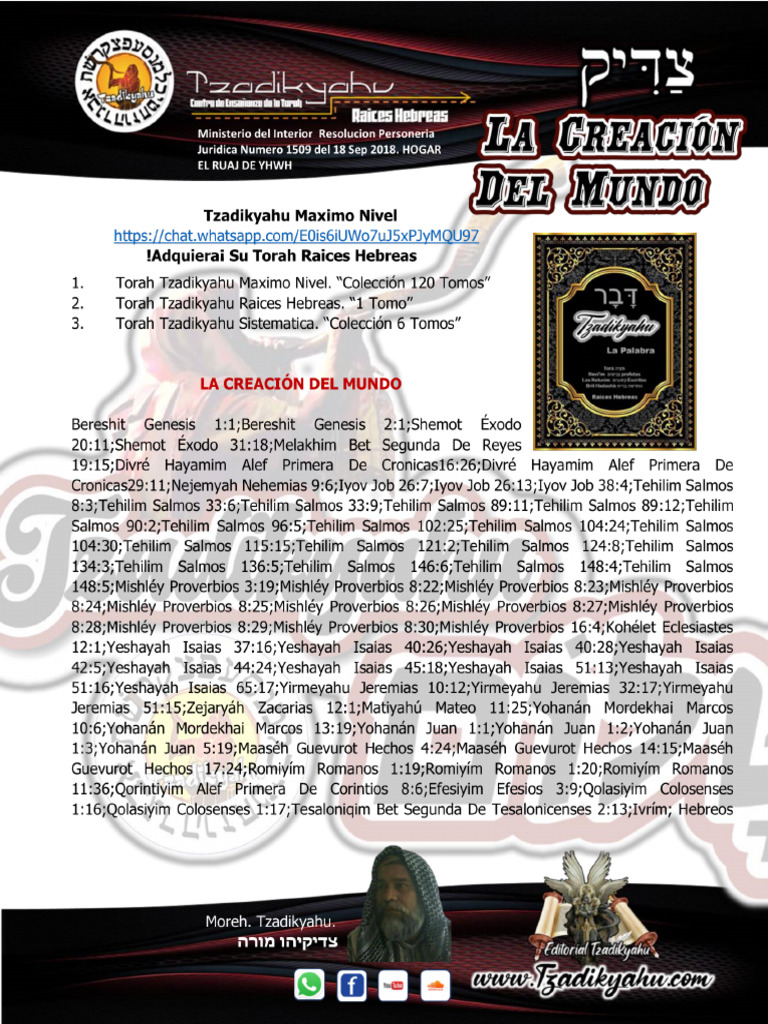1.tzadikyahu - La Creacion Del Mundo Nivel 1.. | PDF