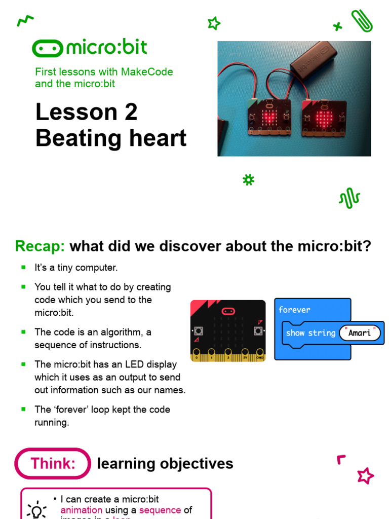 First Lessons With Make Code and The Micro Bit 2 Slides | PDF ...