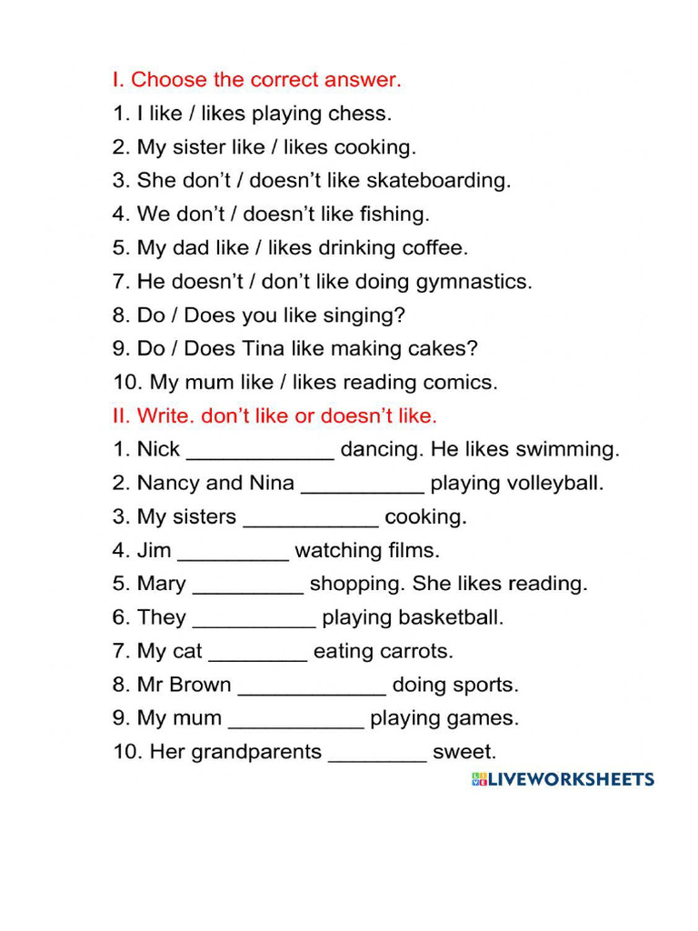 HOW TO USE DOES AND DOESN T visual data 6