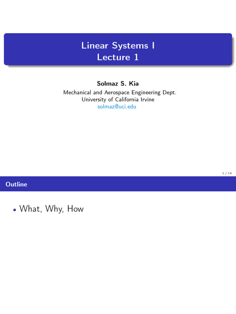Lec 1 | PDF | Nonlinear System | Linearity