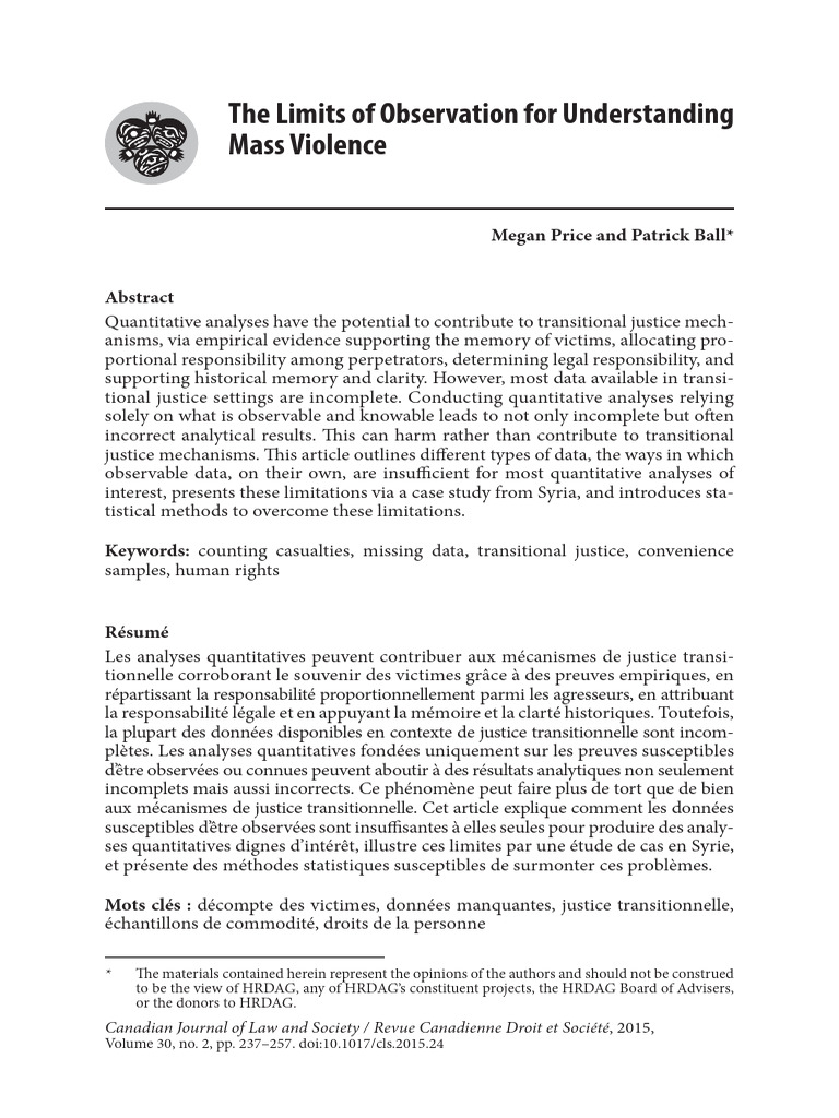 The Limits of Observation For Understanding Mass Violence | PDF ...