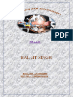 Bba-602 - Supply Chain & Logistic Management - Baljit Singh