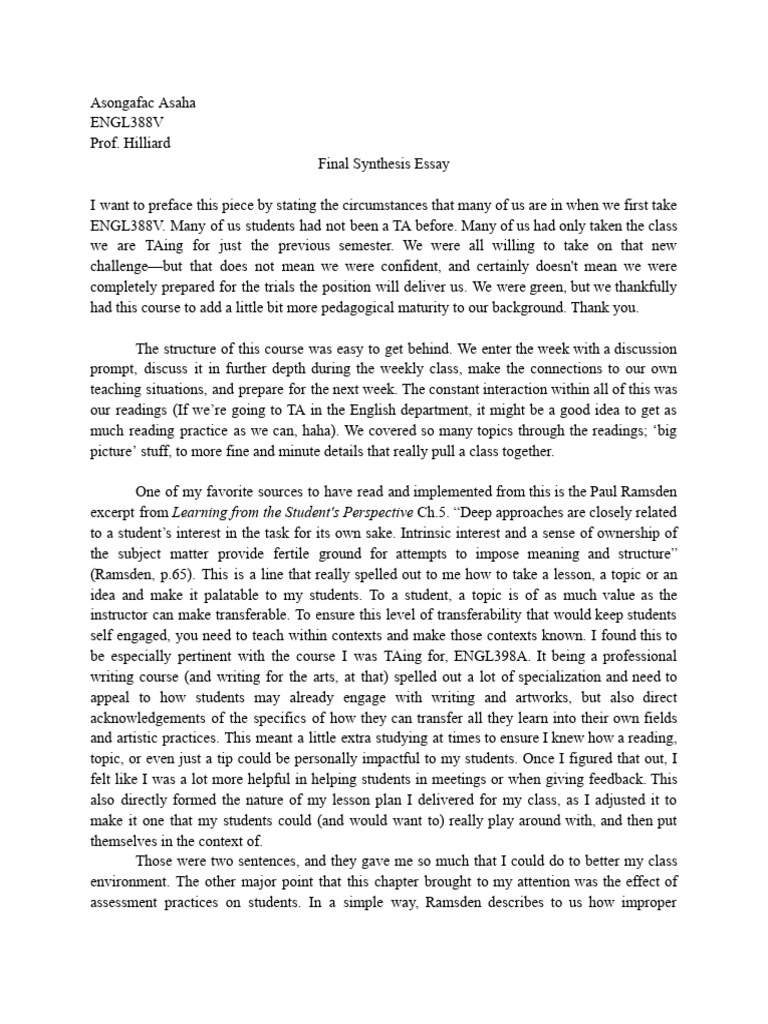 Growth as a TA in English Education | PDF | Learning | Psychology
