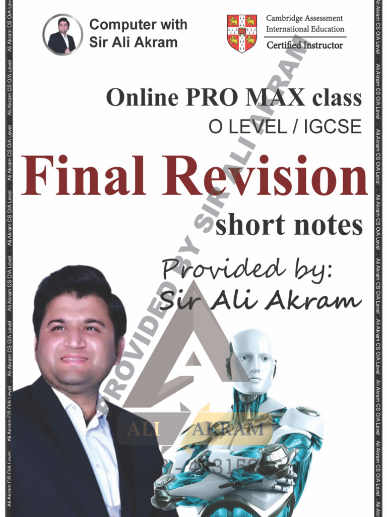 Sir Ali Akram - Final Revision Document 1 | PDF