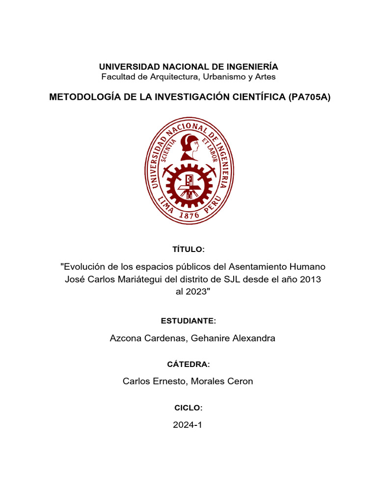 Azcona Cardenas .20220455a. 2023-Iiipc Método | PDF | Lima | Urbanismo
