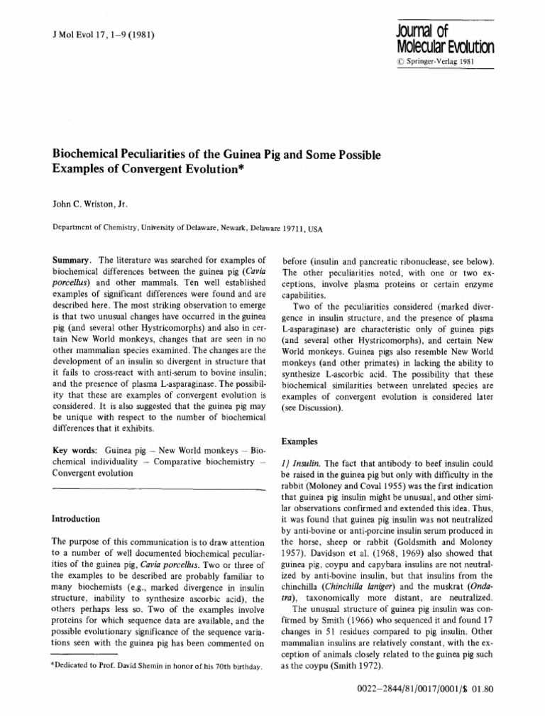 Biochemical Peculiarities of The Guinea Pig | PDF | Lipoprotein | High ...