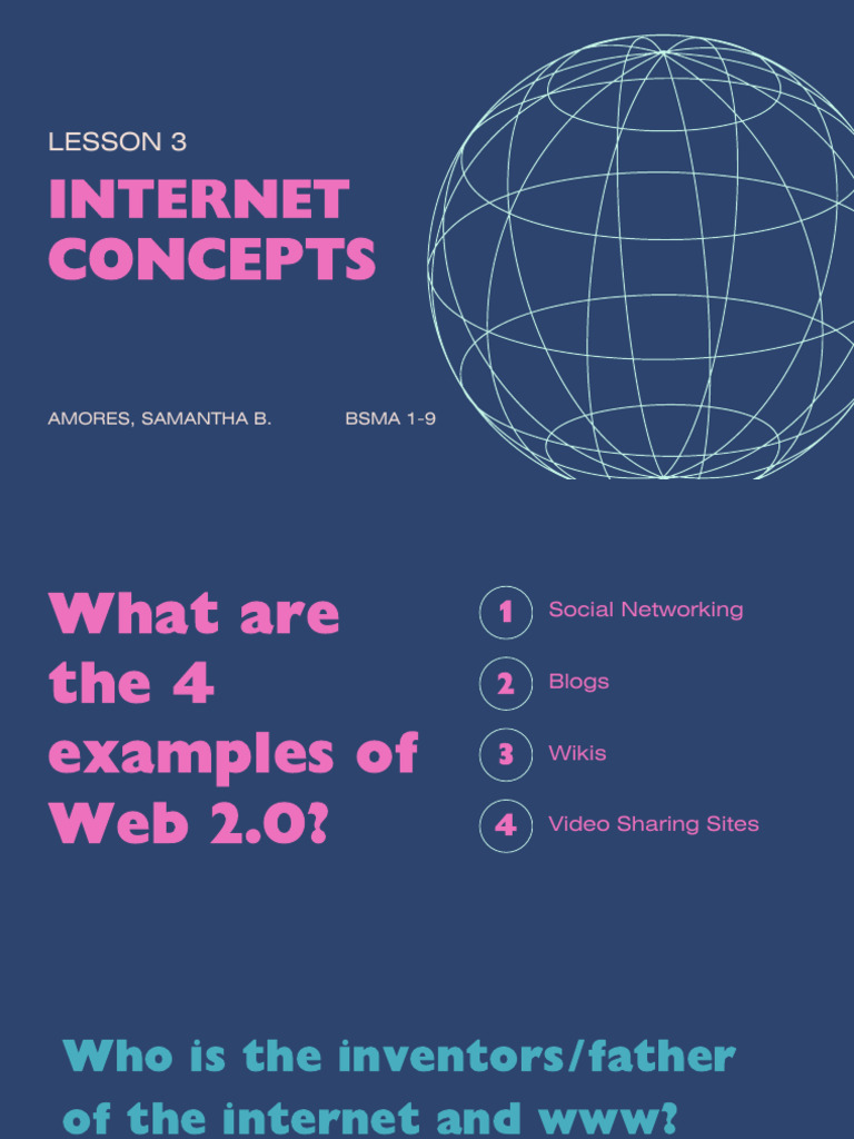 Introduction to digital citizenship education presentation in navy pink