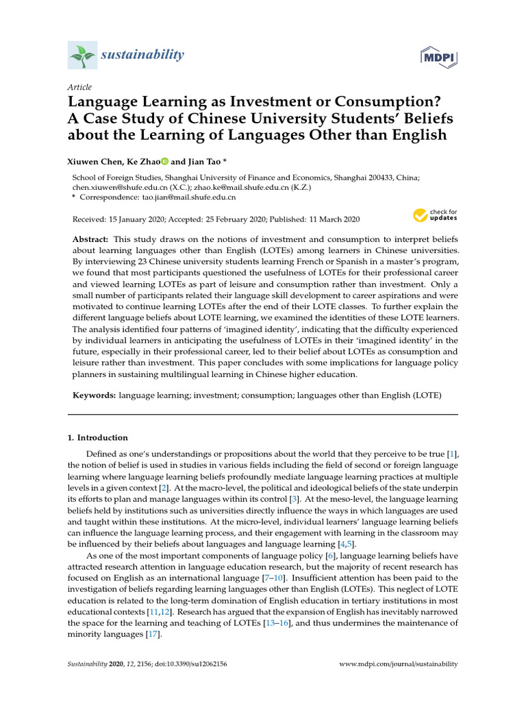 Language Learning As Investment or Consumption | PDF | Multilingualism ...