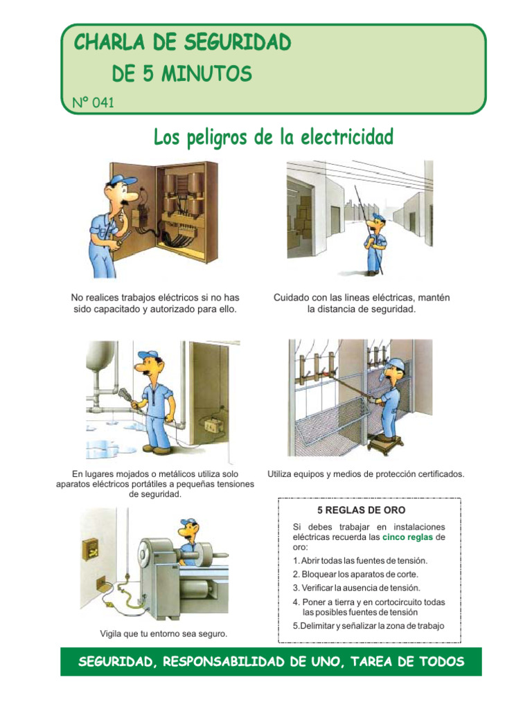 Charla de Seguridad Eléctrica en 5 Minutos | PDF