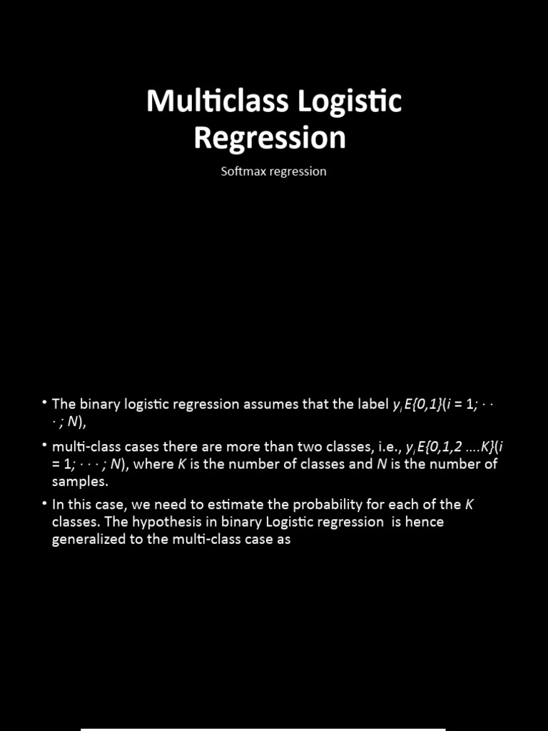 Lecture 06 - Multiclass Logistic Regression | PDF
