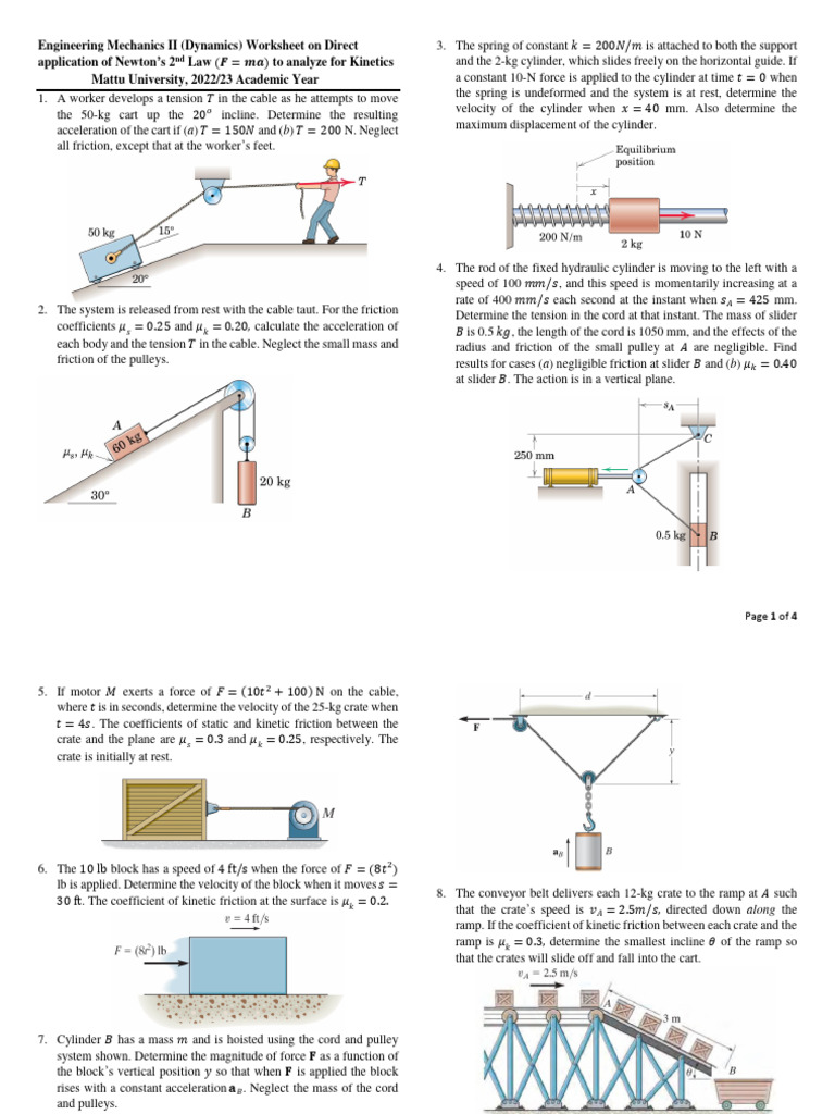 F-M-A, Worksheet, 2023 | PDF | Force | Friction