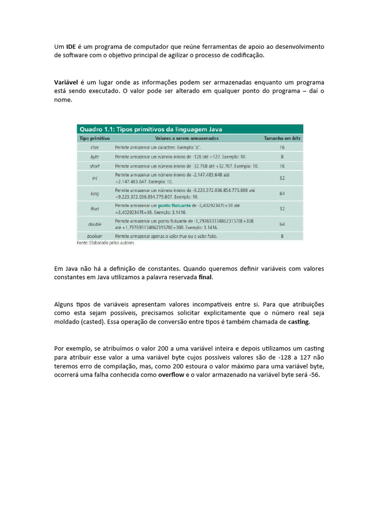 Fundamentos da Programação em Java | PDF | Linguagem de programação ...