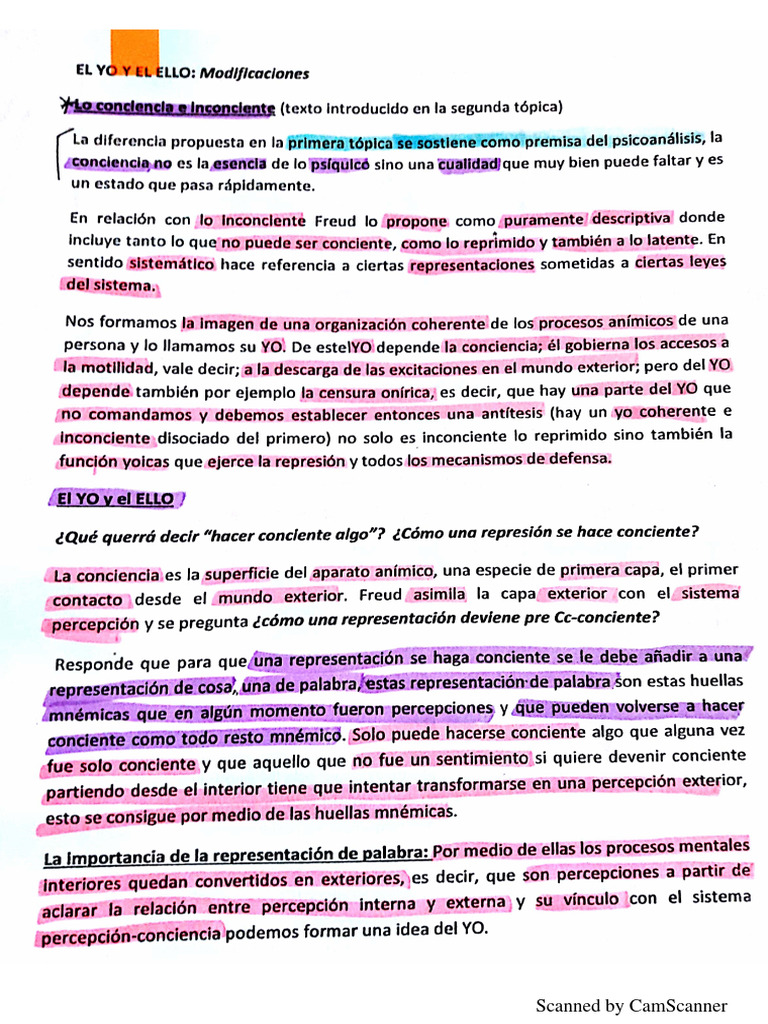 El Yo y El Ello. Apuntes | PDF