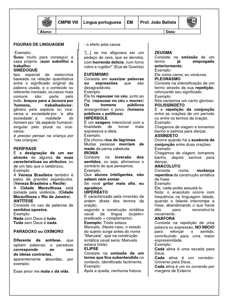 Figuras de Linguagem Explicadas | PDF | Metáfora | Deus