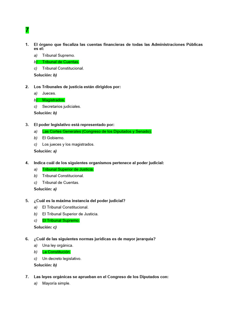 TEST Tema 5 y 6 SOL | PDF | Judicaturas | Juez