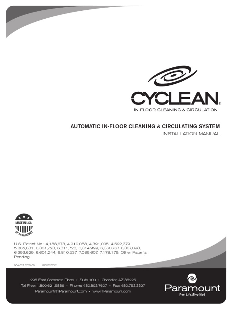 Cyclean Manual | PDF | Pipe (Fluid Conveyance) | Pump