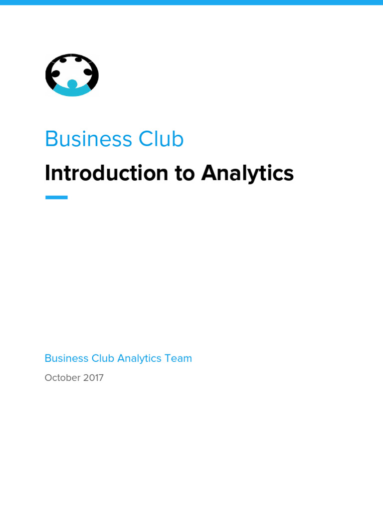Introduction To Analytics Pdf Machine Learning Analytics
