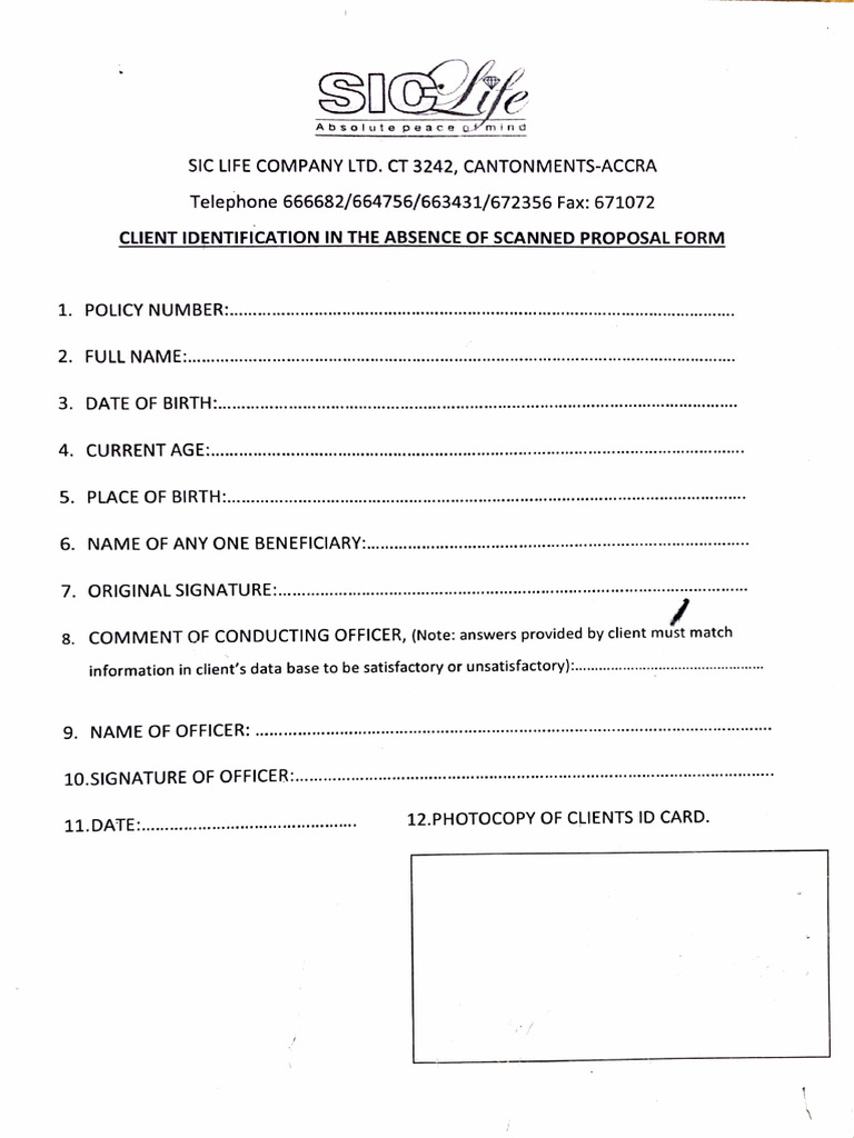 Client Verification Form | PDF